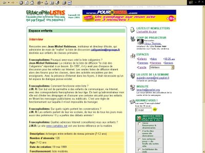 Interviwe sur francopholistes.com